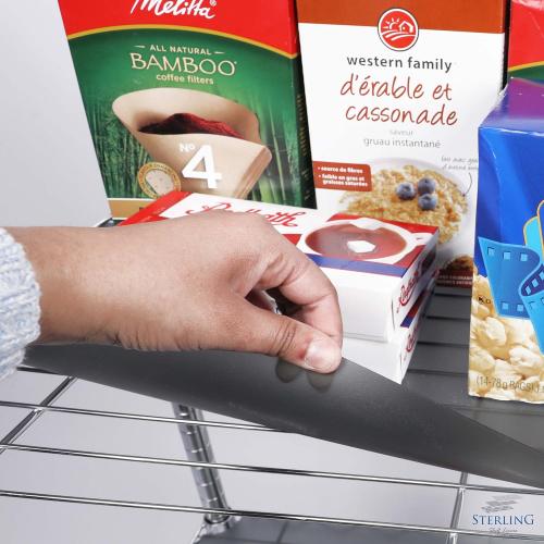 Sterling Shelf Liners for Wire Shelf System: in Graphite: Plastic Wire Shelving Mats