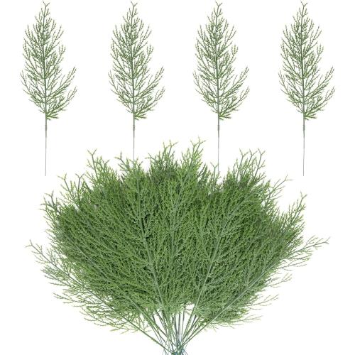 Alpurple 40 PCS Artificial Pine Leaves Branches-13.7 Inches Fake Greenery Pine Sprigs-Faux Picks for DIY Garland Wreath Christmas Embellishing and Home Garden Decoration (40PCS)