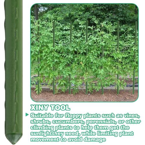 Xiny Tool Garden Stakes, 25 Pack Steel Plant Garden Tomato Stakes with Plastic Coat for Climbing Plants (25 Pack 58 Inch)