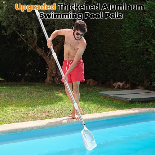 Pool Pole, Professional 12 FT Thicken Pool Pole Telescopic, Pool Cleaning Pole, Adjustable 3 Piece Telescopic Pole, Swimming Pool Cleaning Pole, Strong Lock & Grip