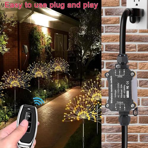 AC110V Remote Control Power Switch,Waterproof Wireless Light Switch,165 Feet Long,AC110V/120V/250V/20A RF Module Relay,Outdoor Weatherproof Smart Socket,Electrical Equipment