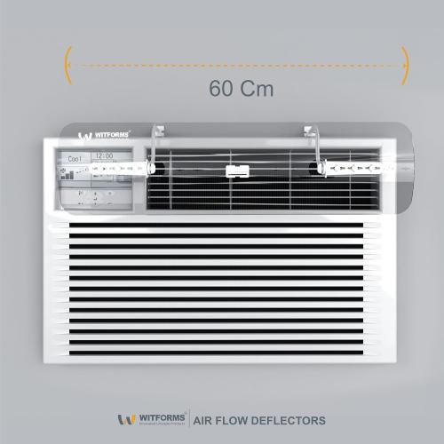 WITFORMS Window AC Air Deflector - 24 Length for TOP VENT Window Units ONLY - Transparent Design - Measure Before Purchase