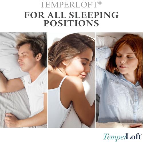 TemperLoft Serenity Pillows King (Set of 2), Down/Down Alternative Fill, 20x36, 100% Cotton Cover, Found in Leading Hotels Nationwide Hospitality Quality Delivered to Your Home