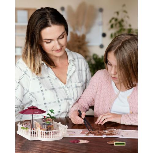 Rolife Super Creator Series Accessroies, DIY Mini Flower Garden Scenery Kit, Miniature Dollhouse Castle Building Kit's Part, Chic Café Terrace Gift for Kids Adults Women