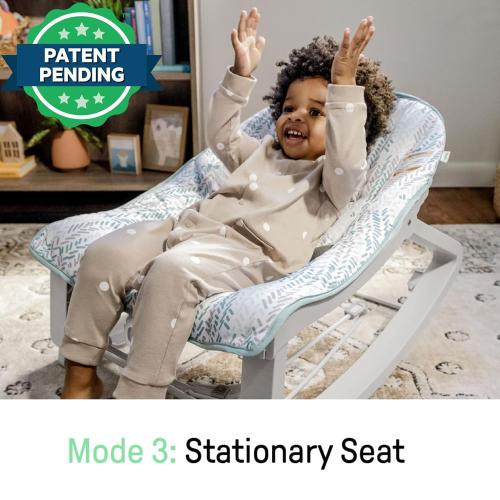 Ingenuity Keep Cozy 3-in-1 Grow with Me Vibrating Baby Bouncer Seat & Infant to Toddler Rocker, Vibrations & -Toy Bar, 0-30 Months Up to 40 lbs (Spruce)