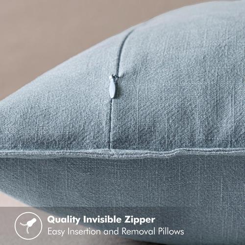 Size 18x18 Color Grey MIULEE Decorative Linen Pillow Covers 18x18 Inch Blue Grey ​Boho Farmhouse​ ​Neutral Couch Throw Pillows for Bed Pack of 2 Accent Coastal Modern Pillowcase Summer Sofa Livingroom Home Decor