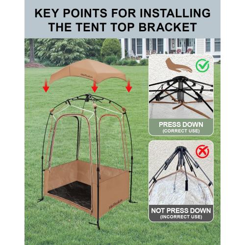 Sports Tent, Instant Weather Proof Pod, Pop Up Bubble Clear View Tent, Sports Pod with Extra Top Cover for Soccer, Football, Softball Games, and Other Outdoor Events, Baobrava, MioTsukus