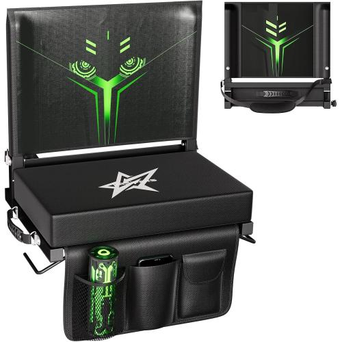 Stadium Seats for Bleachers with Back Support, 2.8Inch Thickened Bleacher Seats with Comfy Cushion and Creative Pattern Backs, Wide Portable Stadium Chair with Shoulder Strap and Cup Holder