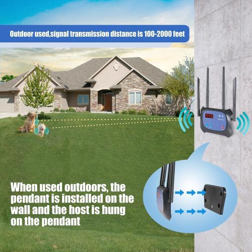 Plkm Dog Wireless Fence Pet Boundary Container 2026 Upgraded System, Adjustable Control Range, Safe Harmless Electric Wireless Dog Fence, Waterproof Rechargeable Collar Receiver