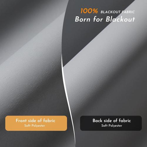 Persilux Blackout Roller Blinds for Windows, Cordless Free-Stop Roller Shades with Valance, Thermal Insulated Fabric Window Blinds, UV Protection Shades for Home and Bedroom (Grey,16 W x 64 H)