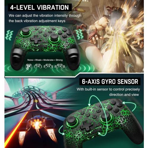 Wireless Switch Controller for Nintendo Switch/Lite/OLED Controller, Switch Controller with a Mouse Touch Feeling on Back Buttons, Extra Switch Pro Controller with Wake-up,Programmable, Turbo Function