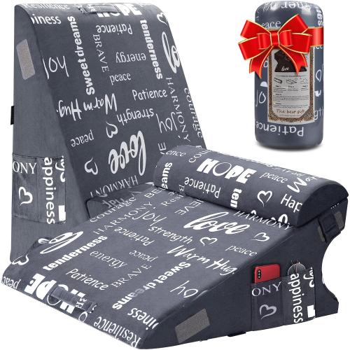 Wedge Pillow for Sleeping 10 Bed Pillow for Acid Reflux, GERD, Back and Neck Support, Soft Memory Foam Top for Post Surgery with Removable Cover (Missing PCS)