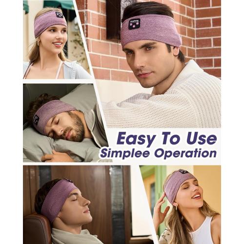 Perytong Sleep Headphones Bluetooth 5.4, Sleep Headphones for Side Sleepers with Ultra-Thin HD Stereo Speakers, Wireless & Sweat Resistant Sport Earphones for Workout Yoga Travel