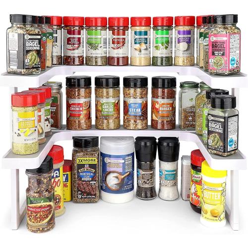 Spicy Shelf Deluxe - Expandable Spice Rack and Stackable Cabinet & Pantry Organizer (1 Set of 2 Shelves) - As seen on TV Deluxe (Spicy Shelf Organizer) - Pantry Organization - Pantry Spice Organizer