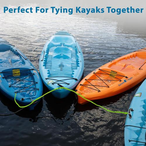Floating Kayak Tow Rope with Clips – Quick Connect Rescue Line for Kayaks, Jet Ski Anchor Rope – Towing Rope for Tying Kayaks Together, Kayak Accessories, 12FT