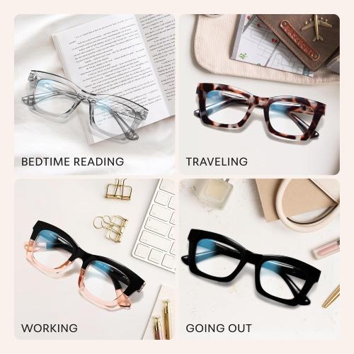 CCVOO Stylish Reading Glasses for Women, Eyeglasses, Blue Light Readers for Women, Computer Eye Glasses, Cheaters