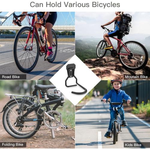 Housolution Bike Wall Mount with Fixed Hook, [6 Pack] Heavy Duty Bike Storage Rack, Bike Rack Vertical Stand for Garage - Easily Hang/Detach - with Screws Iron Bike Hanger Brackets