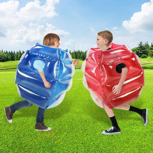 SUNSHINEMALL 2PC Sumo Balls, Inflatable Body Sumo Balls Bopper Toys for Kids 26 - Heavy Duty PVC Vinyl Suits for Grassland or Other Outdoors Play (2PC Blue Pink 26inch)