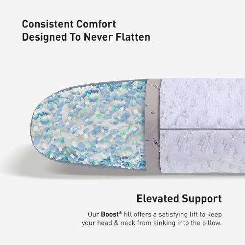 Bedgear Balance Cuddle Curve Performance Pillow - Size 0.0 - Moisture-Wicking Pillow for Side Sleepers - Medium Firmness Bed Pillow- Hypoallergenic, Washable Removable Cover - 20 W x 26 L x 4.75 H
