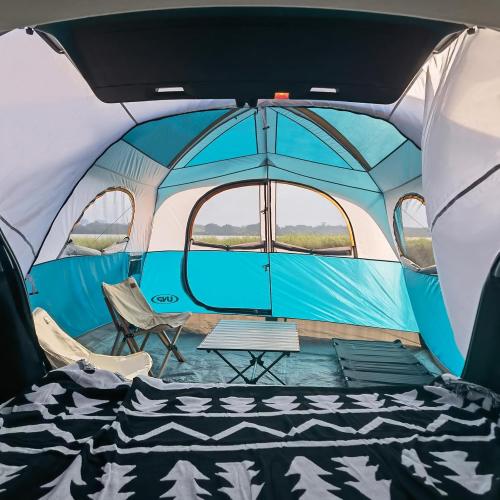 UNP SUV Tents for Camping 6 Person Car Camping Tailgate Tent for Outdoor | Easy Set Up with Rainfly Double Layer Waterproof Family SUV Cabin Tent 10'X9'X78in(H)