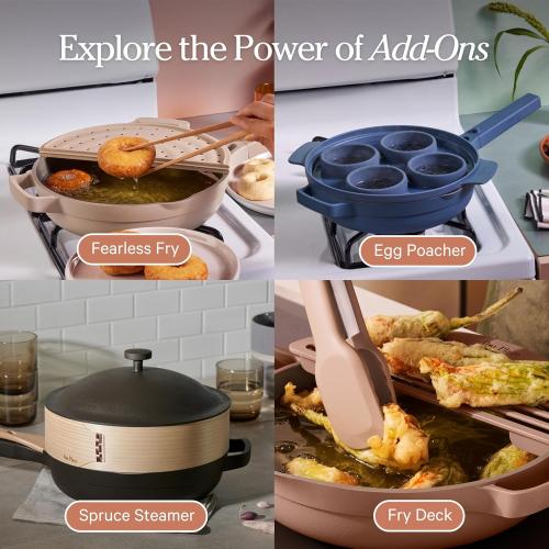 Our Place Always Pan 2.0 | 10.5 Ceramic Pan with Modular Lid, Steamer Basket & Spatula | Patented 10-in-1 Nonstick, Non-Toxic Cookware Made Without PFAS | Induction & Oven-Safe up to 450°F | Steam‼️no steam basket‼️