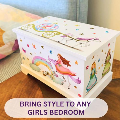 ABI   OLIE Kids Musical Jewelry Box for Girls 8-12 - Music Box for Girls - Princess Castle Unicorn Theme