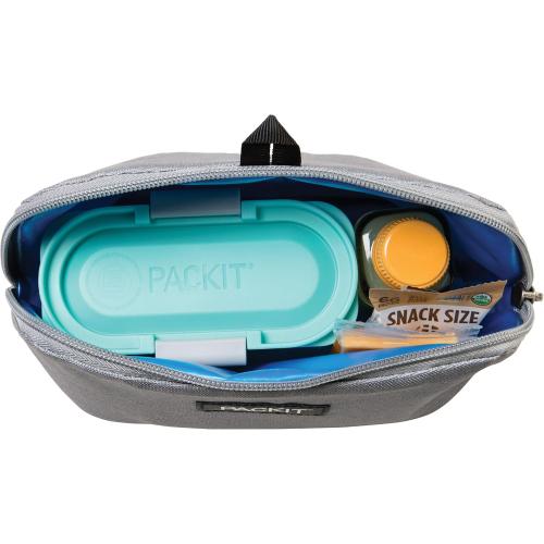 PackIt® Freezable Snack Bag, Gray Fog, Built with ECOFREEZE® Technology, Foldable, Reusable, Zip Closure, Designed For Keeping Snakcs Fresh On the Go, and Adults of all Ages