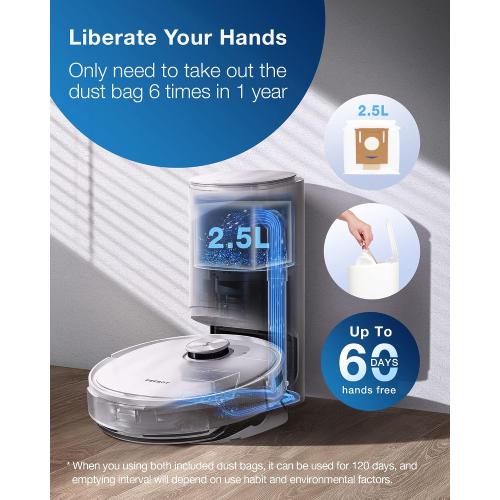 ECOVACS DEEBOT T9  Robot Vacuum and Mop Combo with Auto-Empty Station, Precision Laser Mapping, 3D Maps, Oscillating Mopping, 3000Pa Suction, Hands-Free Cleaning for Up to 60 days, Air Freshener,White‼️needs cleaning‼️