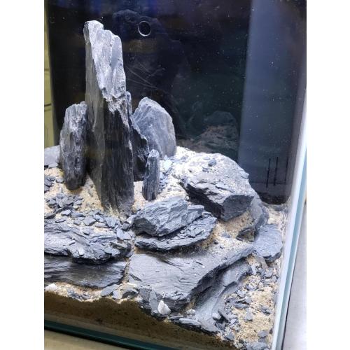 Natural Slate Stones 8 to 10 Inches - USA Sourced and Packaged for Aquascaping Aquariums, Terrariums, Paludariums, Reptile Enclosures, and Gardens (8-9 lbs)