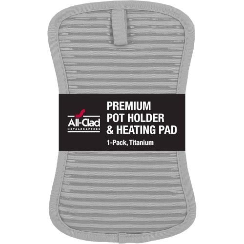 All-Clad Premium Pot Holder & Hot Pad: Heat Resistant to 500 Degrees - 100% Cotton, 10x6.25 Hot Pad for Kitchen and Barbeque, (6-Pack), Titanium