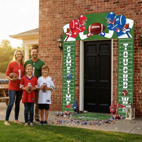 Gilprop 3 Pcs Football Party Decorations Porch Sign Banner Football Welcome Door Cover Banner for Birthday Decoration Party Favors Sports Game Theme Hanging Decor Indoor Outdoor