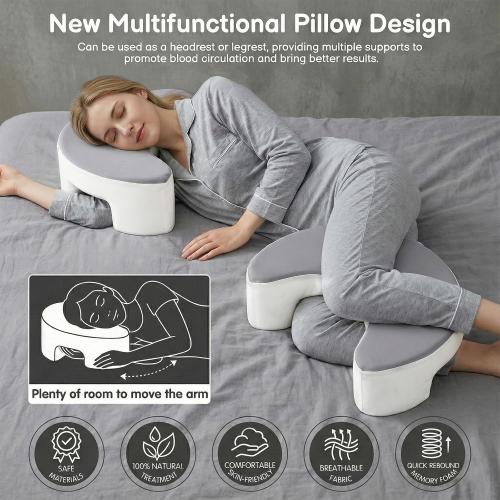 Side Sleeper Pillow with Arm Hole for Shoulder Neck Pain Relief, Ergonomic Arm Pillow for Side Sleepers Adults with Rotator Cuff & Cervical Support, Cooling Memory Foam, Machine Washable Cover