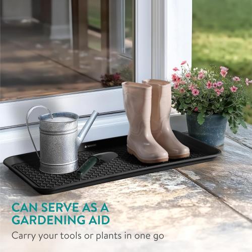 Navaris Set of 3 Shoe Drip Trays - Multi-Purpose Boot Tray for Rain Boots, Winter Boots, Sneakers - For Indoor and Outdoor Use in All Seasons - XL