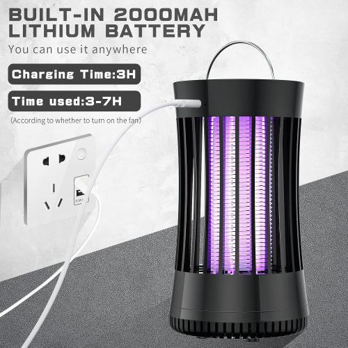 (WHITE )AICase Portable USB Electronic Rechargeable Mosquito Killer Lamp/Bug Zapper for Summer Trip,Outdoor Camping,Patio,Home and Garden,Trap Indoor,Moth Trap/Bug Killer/Mosquito Killer Light(white)
