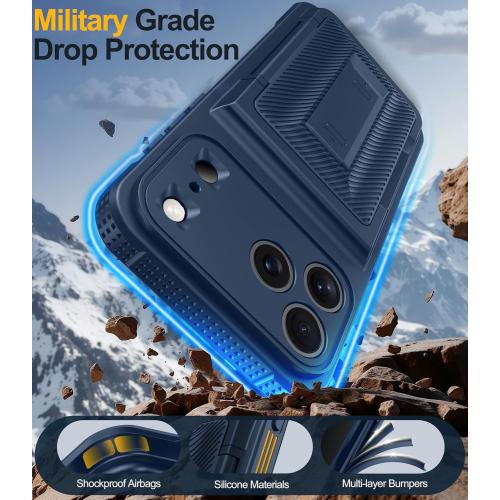 Oneagle Wallet for iPhone 17 Pro Case with Card Holder & Kickstand, Blue