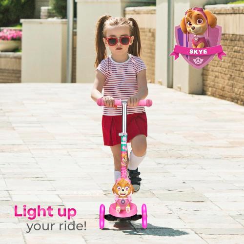 3D Kick Scooter for Kids, Self-Balancing 3 Wheeled Light Up Scooter with Extra Wide Anti-Slip Deck, Rear Brake, Lean to Steer, Lightweight Design, for Kids 3 and up, 75 LB Limit