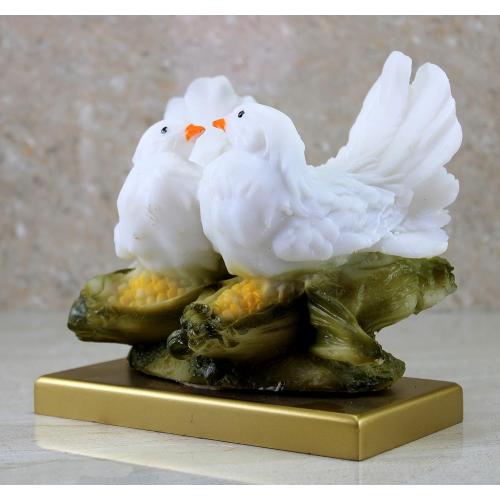 Color White eSplanade Love Birds Showpiece | Bird Statue Romantic Couple Gift Decorative Showpieces Items (White)