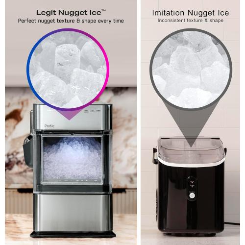 GE Profile Opal 2.0 Ultra Nugget Ice Maker with Scale Inhibiting Filter, Scoop Included, 38 lbs in 24 Hours, Pellet Ice Machine with WiFi & Smart Connected, Black