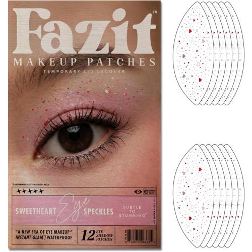 Fazit Makeup Patches - Sweetheart Eye Speckles - Glow Up Make-Up Patches - Cute Glitter Makeup Accessories for Women - Cosmetic Glitter for Face