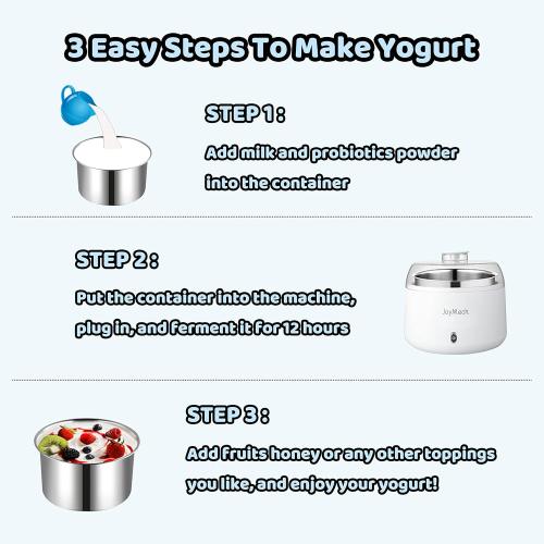 Yogurt Maker, Compact Greek Yogurt Maker Machine with Constant Temperature Control, Stainless Steel Container, 1 Quart for Home Organic Yogurt