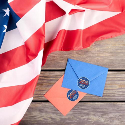 Heyfibro 500 PCS 1.5 Inch 250th Anniversary Stickers Semiquincentennial Stickers Roll for Independence Day Events Party Favors Cards Gift Packing Candy Bags (250th Anniversary 2)