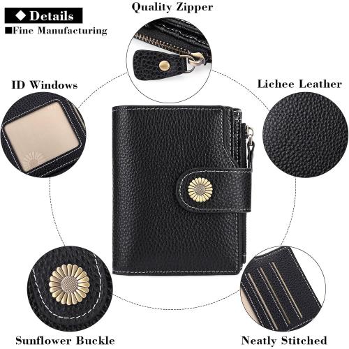Falan Mule Wallet for Women - Genuine Leather, Compact, RFID Blocking, Bifold Wallet