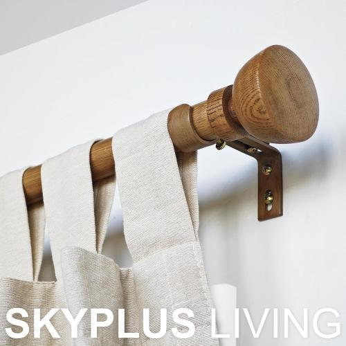 Faux Wood Style Curtain Rod Set with Wood Grain Round Finial, 36-72 inch, Standard Single Drapery Rod for 1 Pack, 1 inch diameter, Adjustable Length