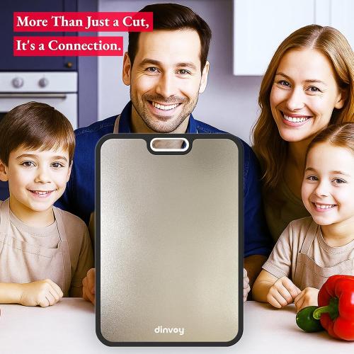 Titanium Cutting Board for Kitchen – Crystallized Dual-Sided GR1 Titanium & Wheat Straw, Scratch-Resistant, Easy to Clean, Large 16”×11” Chopping Board