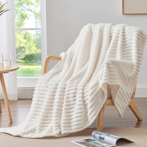 BEDELITE Fleece Throw Blanket for Couch (102in x 90in) 3pcs