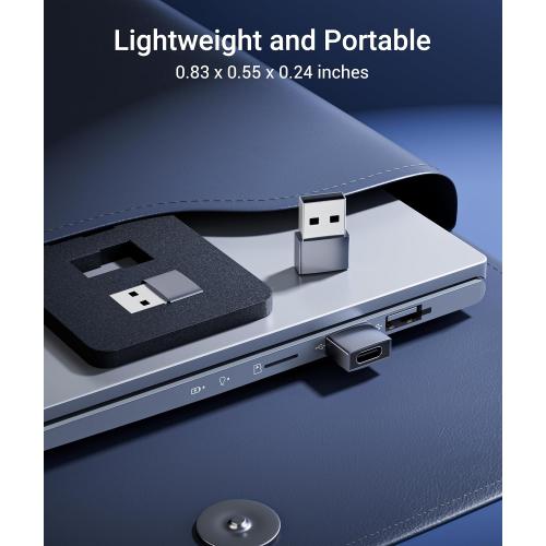 Syntech USB C Female to USB Male Adapter Pack of 3 [Travel Must Haves, Aluminum] USB C to USB Adapter, Type C Charger Cable Power Converter Compatible with iPhone 15 Apple Watch AirPods CarPlay, etc.