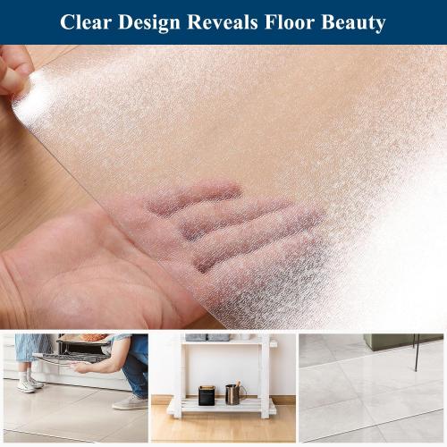 Clear Runner Rug for Hallway, 2'x6' No Slip Waterproof Kitchen Standing Floor Mat for High Traffic, Vinyl Indoor Outdoor Entryway Area Rug for Laundry, Bedroom, Living Room