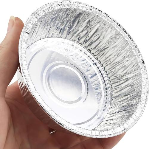 100 Pack 4 Round Tart Pie Foil Pans - Disposable Aluminum Foil Tart & Pie Tins for Baking, Cooking, Storage or Reheating