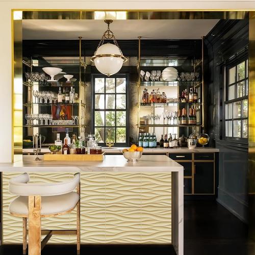 STICKGOO Wave Wall Panels for Interior Wall Decor, Light Oak 3D Wall Panels Accent Wall, Paintable 3D Wall Decor Covering Panels for Living Room Bedroom, Pack of 12 Tiles