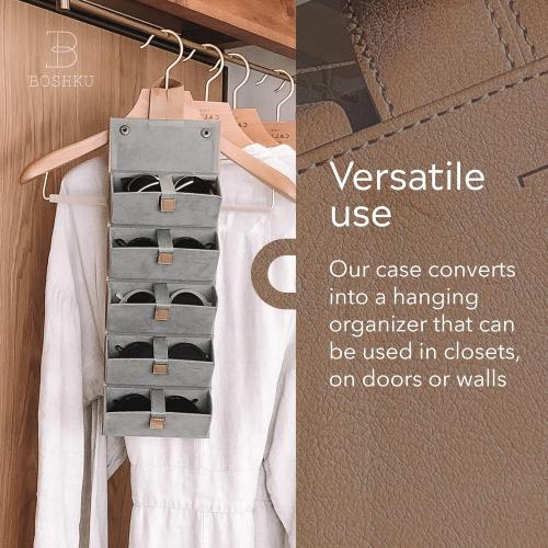 BOSHKU Sunglasses Organizer Case Men Women EyeGlass Holder Storage Travel Case